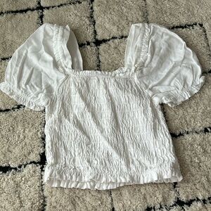 White Ruffle Top